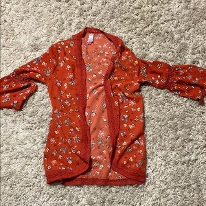 Floral Red Kimono Cardigan